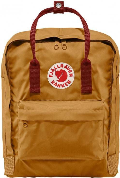 Fjällräven Kånken 16L Rugzak Donkergeel/Donkerrood