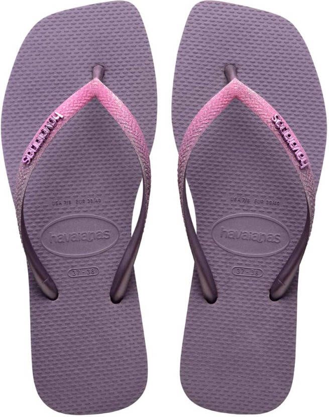 Havaianas Slippers Flipflops Square Glitter Paars