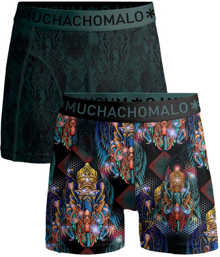 Muchachomalo Boxershorts 2 Pack Shorts Myth Indo Donkergroen