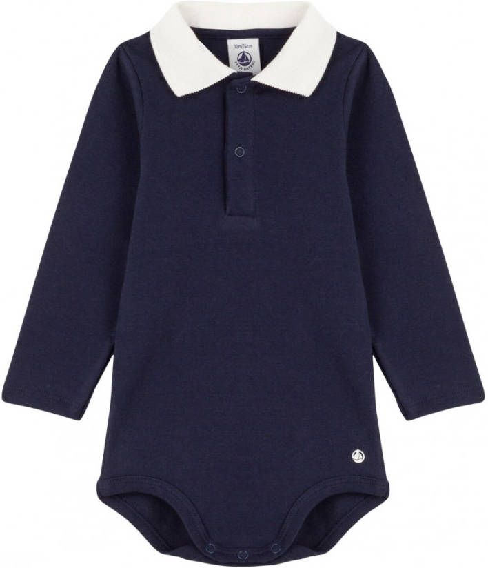 PETIT BATEAU Romper met lange mouwen en polokraag, katoen