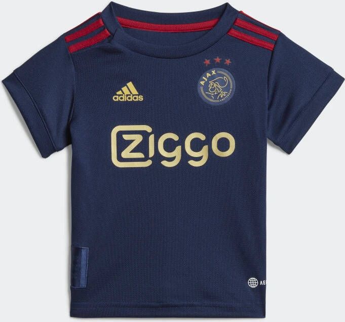 Adidas afc ajax minikit uittenue 22/23 blauw kinderen