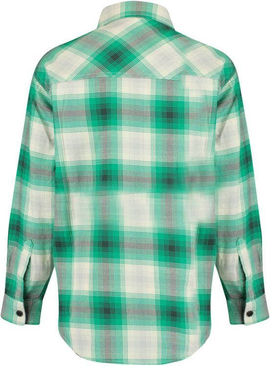 America Today Junior geruite blouse Blake Jr wit/groen