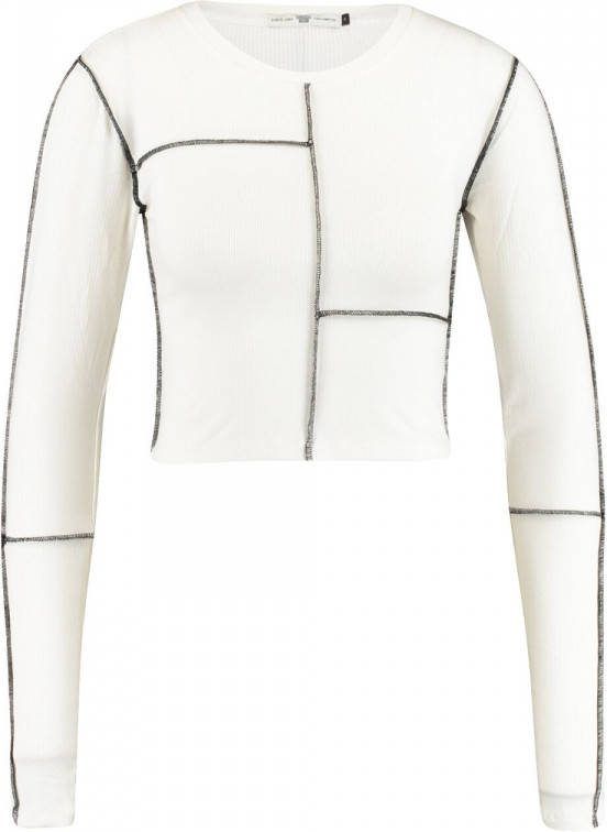 America Today Lena cropped longsleeve met ribstructuur en siernaden