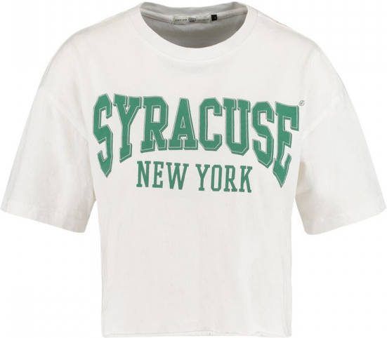America Today T shirt Eilish met printopdruk wit/groen
