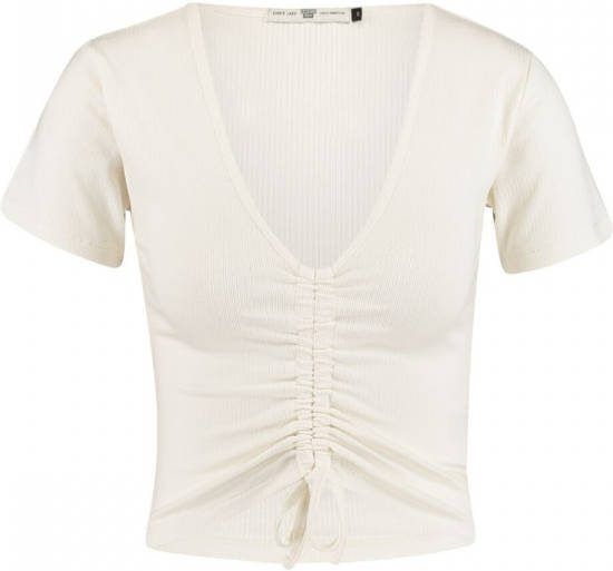 America Today Eleigh ribgebreide crop top met rijgdetail