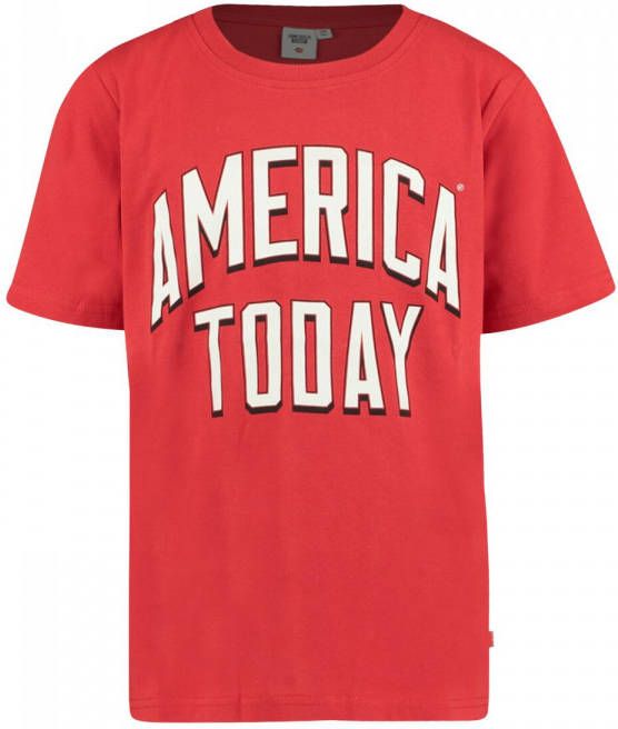 America Today Junior T shirt met tekst rood