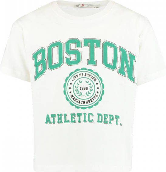 America Today Junior T shirt Emmy Jr met printopdruk wit/groen