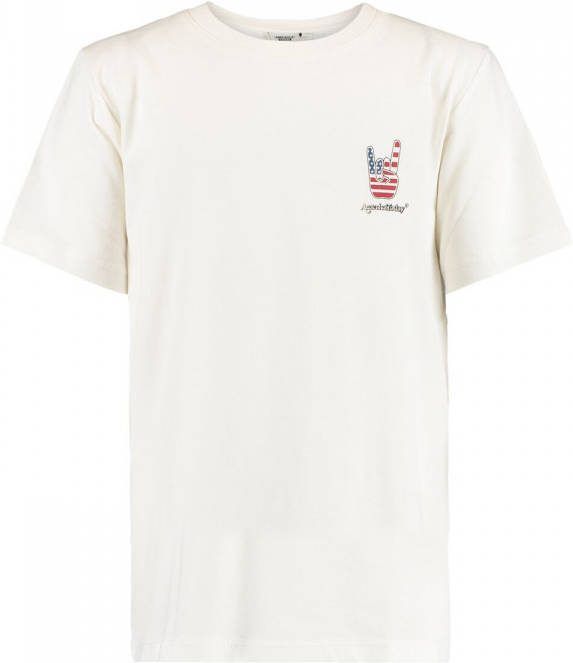 America Today Junior T shirt Ewan Hand met printopdruk ecru