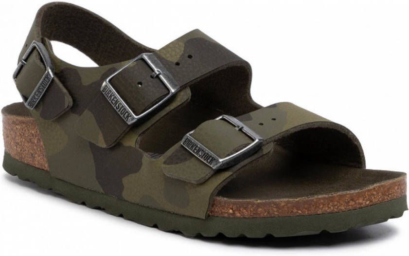 Birkenstock Sandalen Milano Kids narrow Birko Flor Nubuck Groen