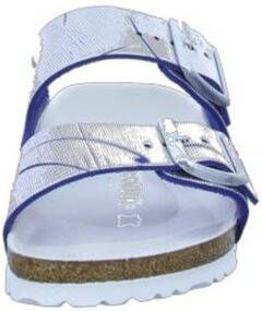 Birkenstock Sandalo Arizona in pelle laserata argento e blu