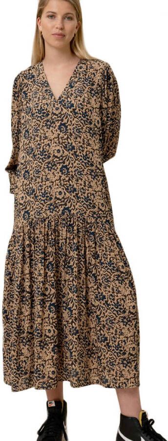 by-bar by bar Sian Indian maxi tuniekjurk met bloemenprint en pofmouw