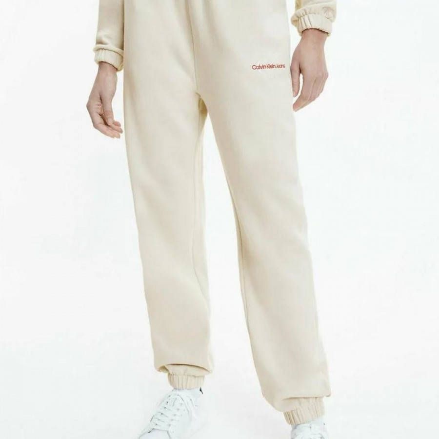 Calvin Klein Creme Joggingbroek Two Tone Monogram Jog Pant