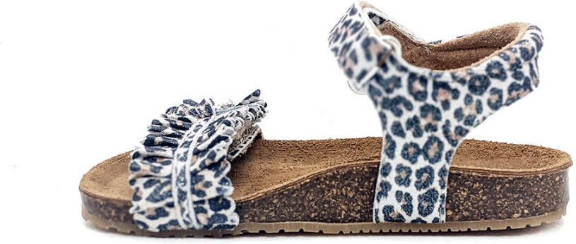 Clic! 8969 leren sandalen met panterprint