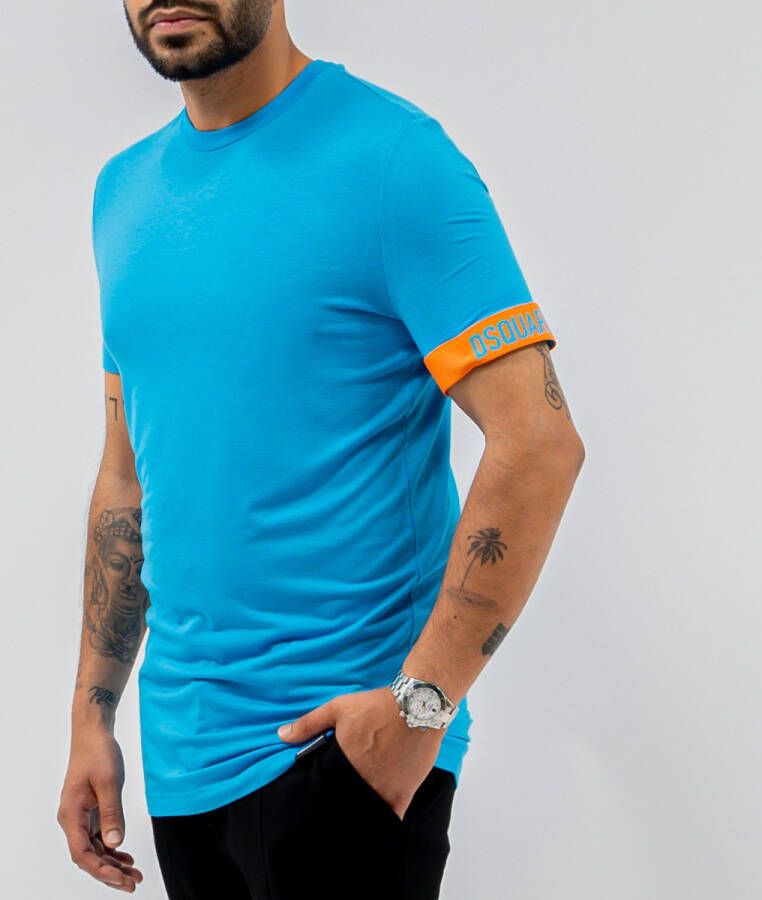 Dsquared2 Rondeek T shirt , Blauw, Heren