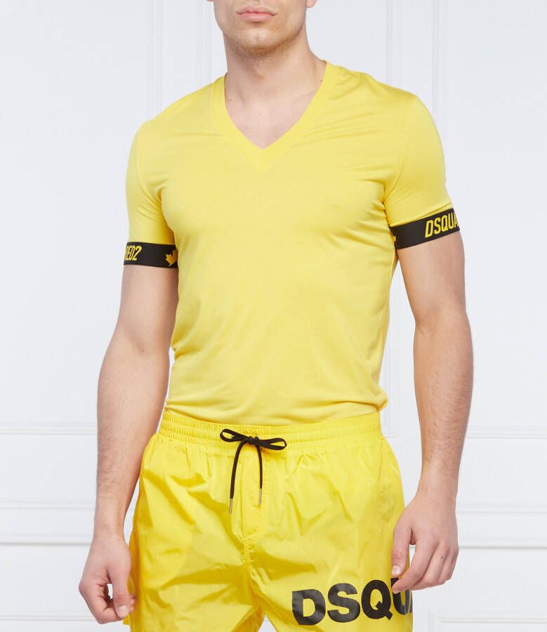 Dsquared2 T shirt D9M3S3850 700 , Geel, Heren