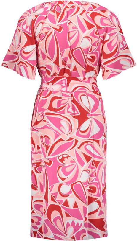 Geisha 37043 26 445 dress 80s print fuchsia/red/off white