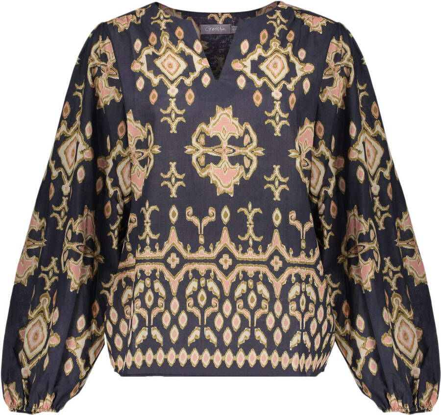 Geisha shirt 33270 20/675 , Blauw, Dames