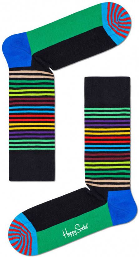 Happy Socks Sokken Half Stripe Sock Groen