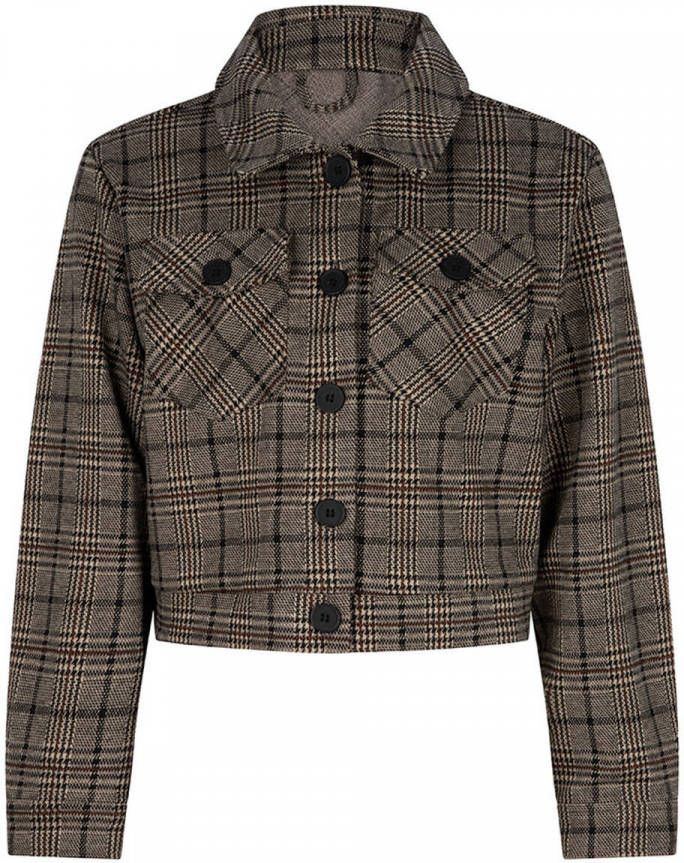 Indian Blue Jeans Bruine Jack Shirt Jacket Check 01