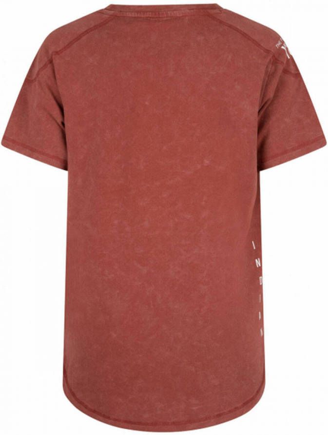 Indian Blue Jeans T shirt Fancy basic met printopdruk roodbruin