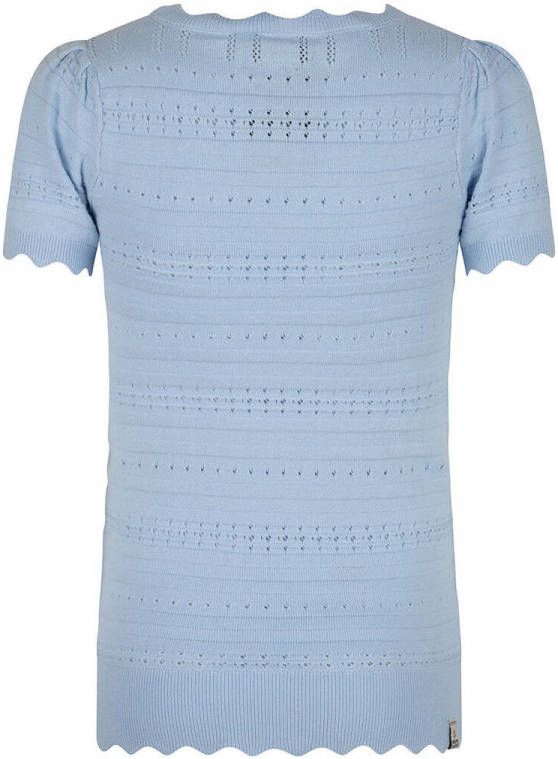 Indian Blue Jeans ! Meisjes Shirt Korte Mouw -- Lichtblauw Katoen/polyamide