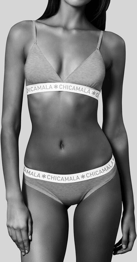 Muchachomalo Dames Triangle Top Grijs Effen