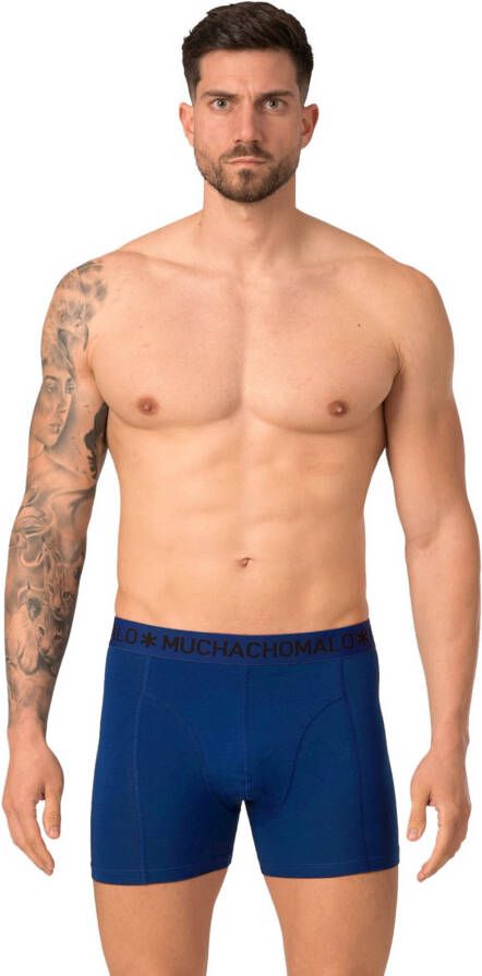 Muchachomalo Boxershorts Boxer Solid 2 Pack Blauw