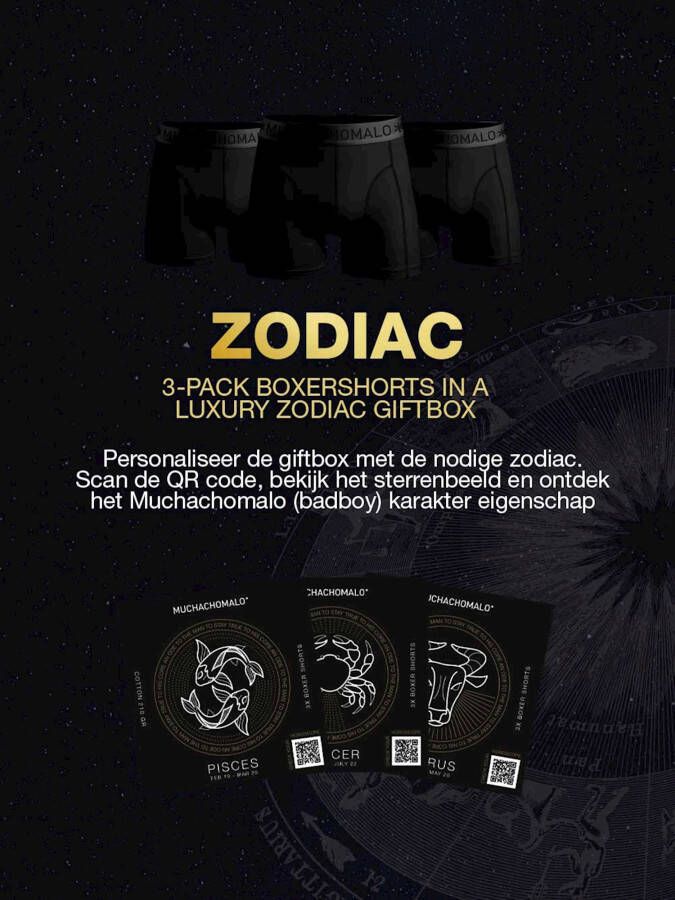 Muchachomalo giftbox boxershort Zodiac(set van 3 )