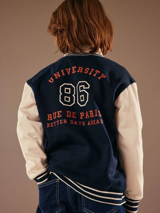 name it Naam Kids Nknrambe Sweat Boxy Card Bru Dark Sapphire | Freewear Blauw , Blauw, Heren