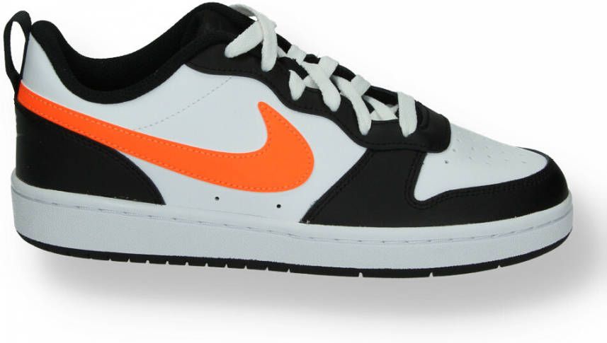 Nike Court Borough Low 2 leren sneakers wit/oranje/zwart