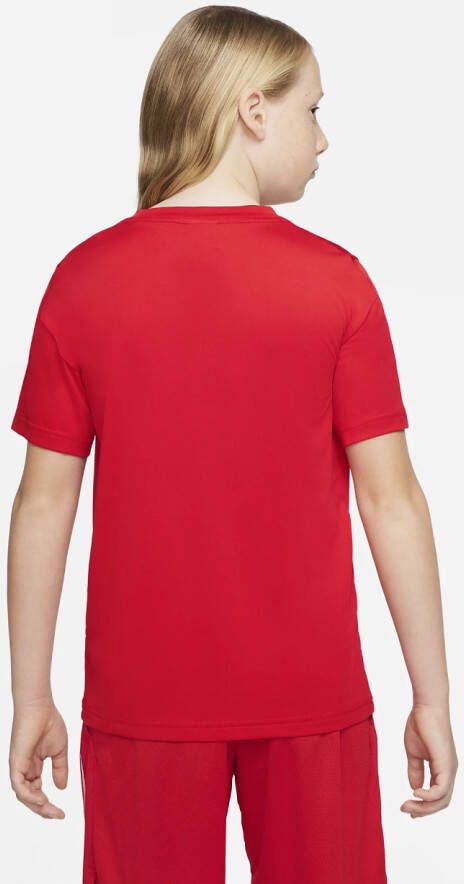 Nike Dri FIT Trainingstop met korte mouwen voor jongens Rood