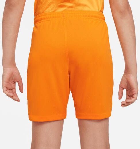 Nike Kids Nederland 2022/23 Stadium Thuis Nike Dri FIT voetbalshorts voor kids Oranje