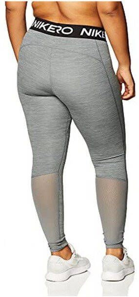 Nike Pro Legging met halfhoge taille en mesh vlakken voor dames Smoke Grey/Heather/Black/White Dames