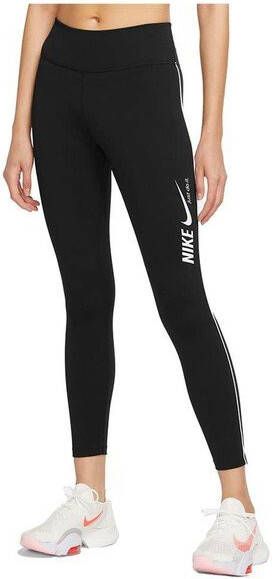 Nike Dri FIT One 7/8 legging met halfhoge taille en graphic voor dames Zwart