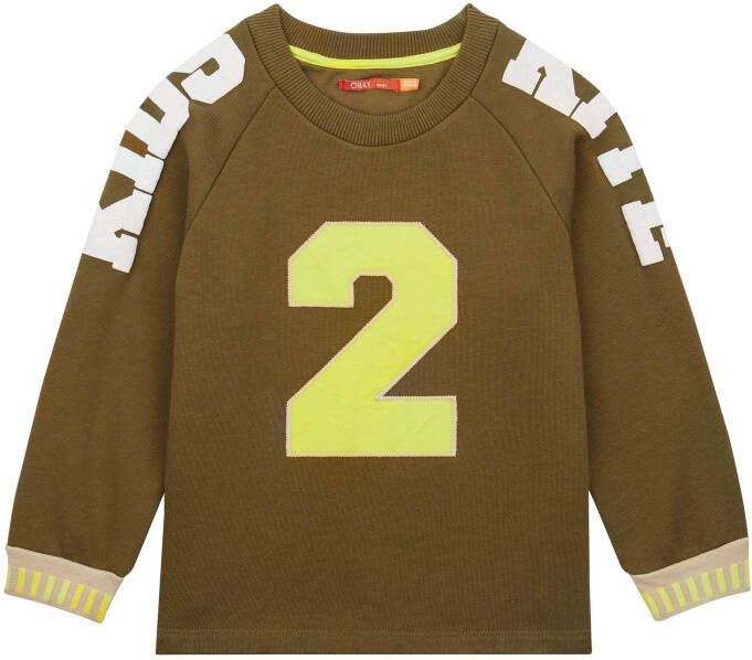 Oilily Hakkel biokatoen sweater met print van rubber