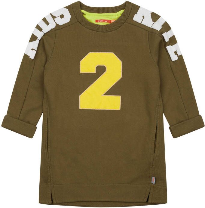 Oilily Hypo khaki kite jurkje met stoere print