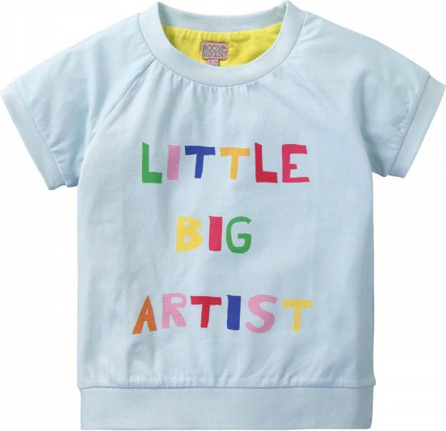 Room Seven Oilily Jersey blauw shirtje met kleurrijke tekst