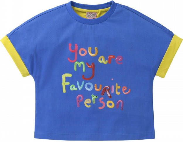 Room Seven Oilily Jersey t shirt blauw met kleurrijke print