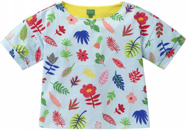 Room Seven Oilily Lichtblauw jersey shirtje met handgeschilderde print