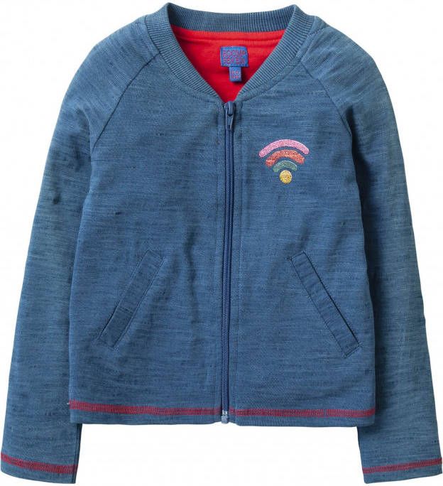 Room Seven Oilily Teddia jersey cardigan 53 solid indigo with i love wifi