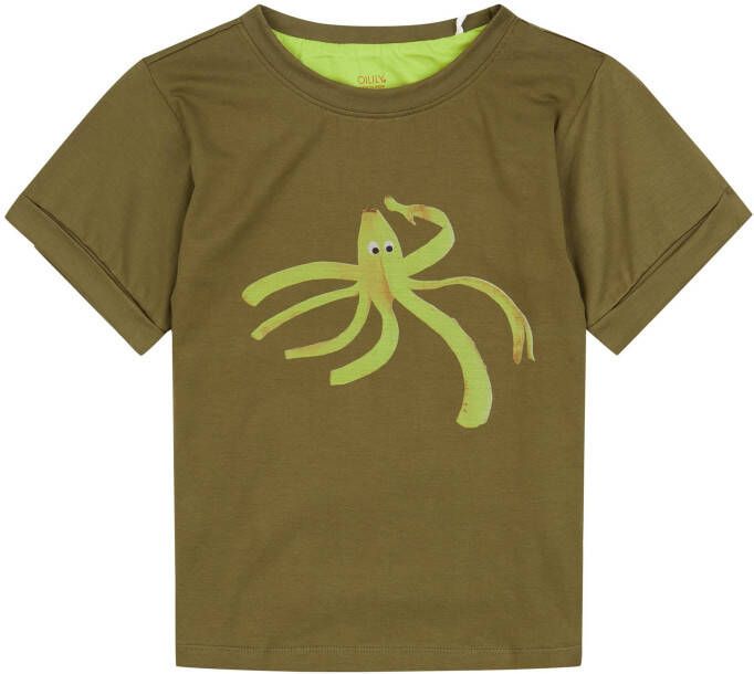 Oilily Tuk groen shirt van biokatoen met octanana print
