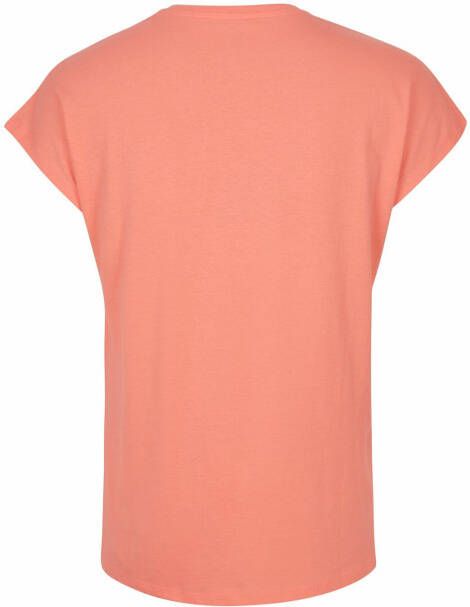 O'Neill T shirt met logo en borduursels koraalrood