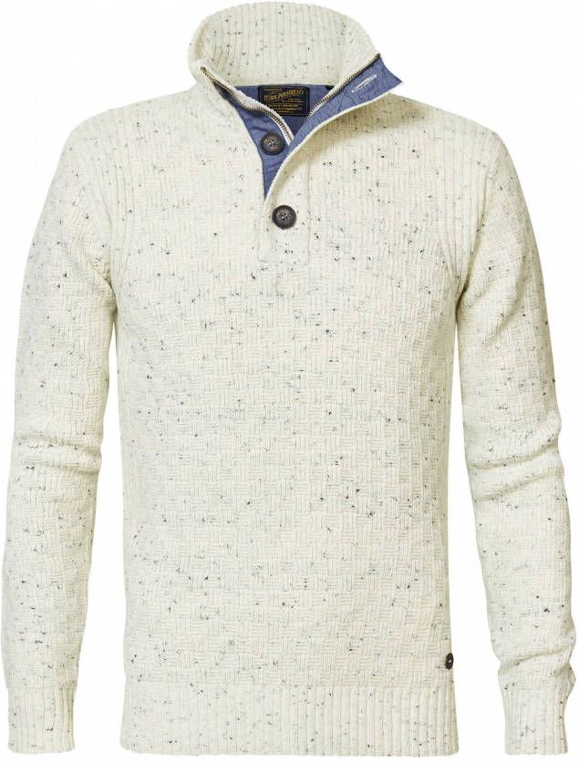 Petrol Industries gemêleerde trui ecru