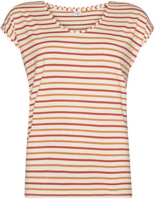 Protest T-shirt Gabry wit/rood/oranje