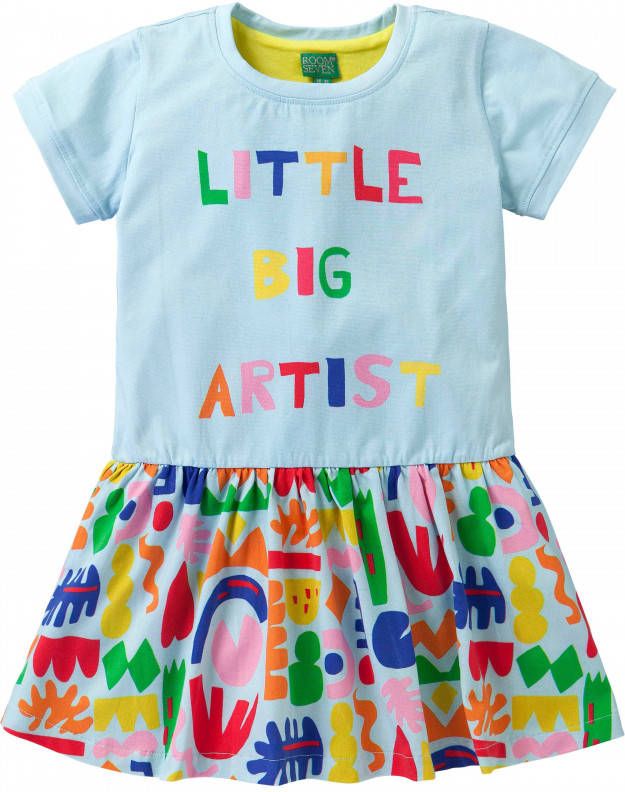 Room Seven Oilily Jersey jurkje blauw met fantastische kleurrijke artist print