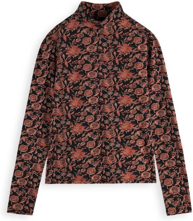 Scotch & Soda 163753 0587 printed long sleeved high neck organic cotton t shirt combo h