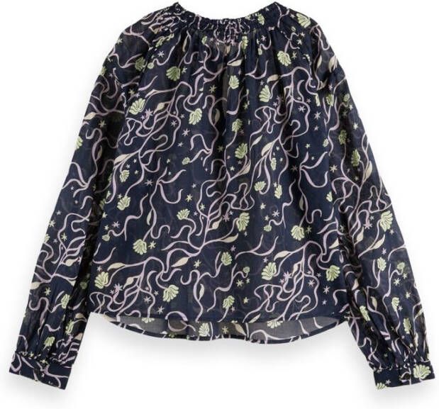 Scotch & Soda 168640 0594 scotch and soda gathered top with tunnel details in organic cotton combo o