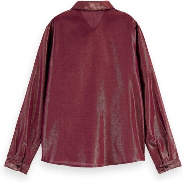 Scotch & Soda 168822 5115 scotch and soda cotton lurex regular fit shirt aubergine sunset