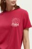 Scotch & Soda Regular fit T shirt van biologisch katoen met omslag aan de mouwen online kopen