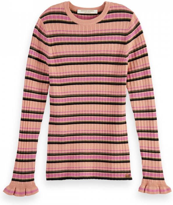 Scotch & Soda 169758 2755 scotch and soda rib striped pullover winter peach